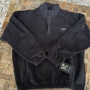 Hershey Black Fleece Vintage Quarter Zip Pullover Size Large